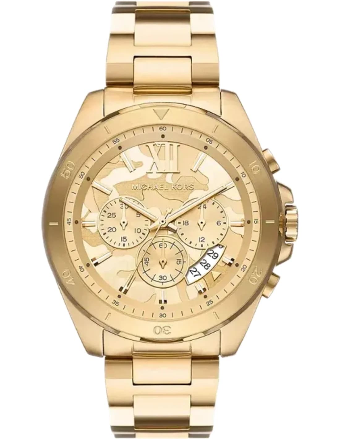 Montre chronographe dorée Michael Kors Brecken MK8934 Bracelet en acier inoxydable