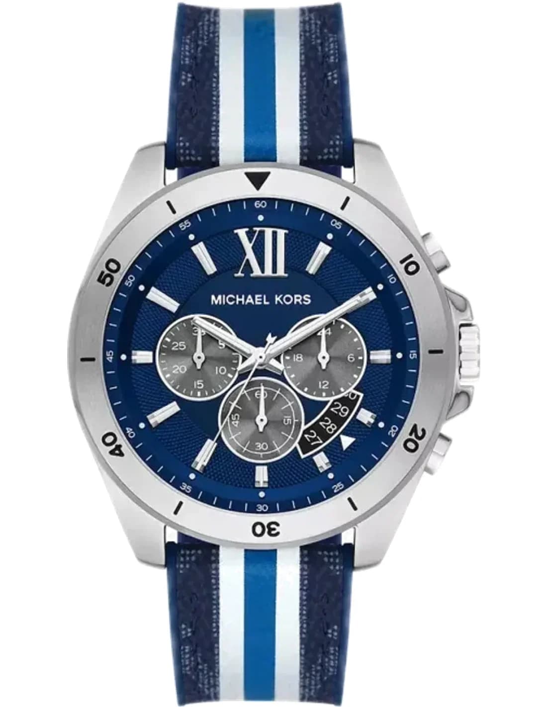 Montre chronographe Michael Kors Brecken MK8950 à cadran bleu Bande multicolore