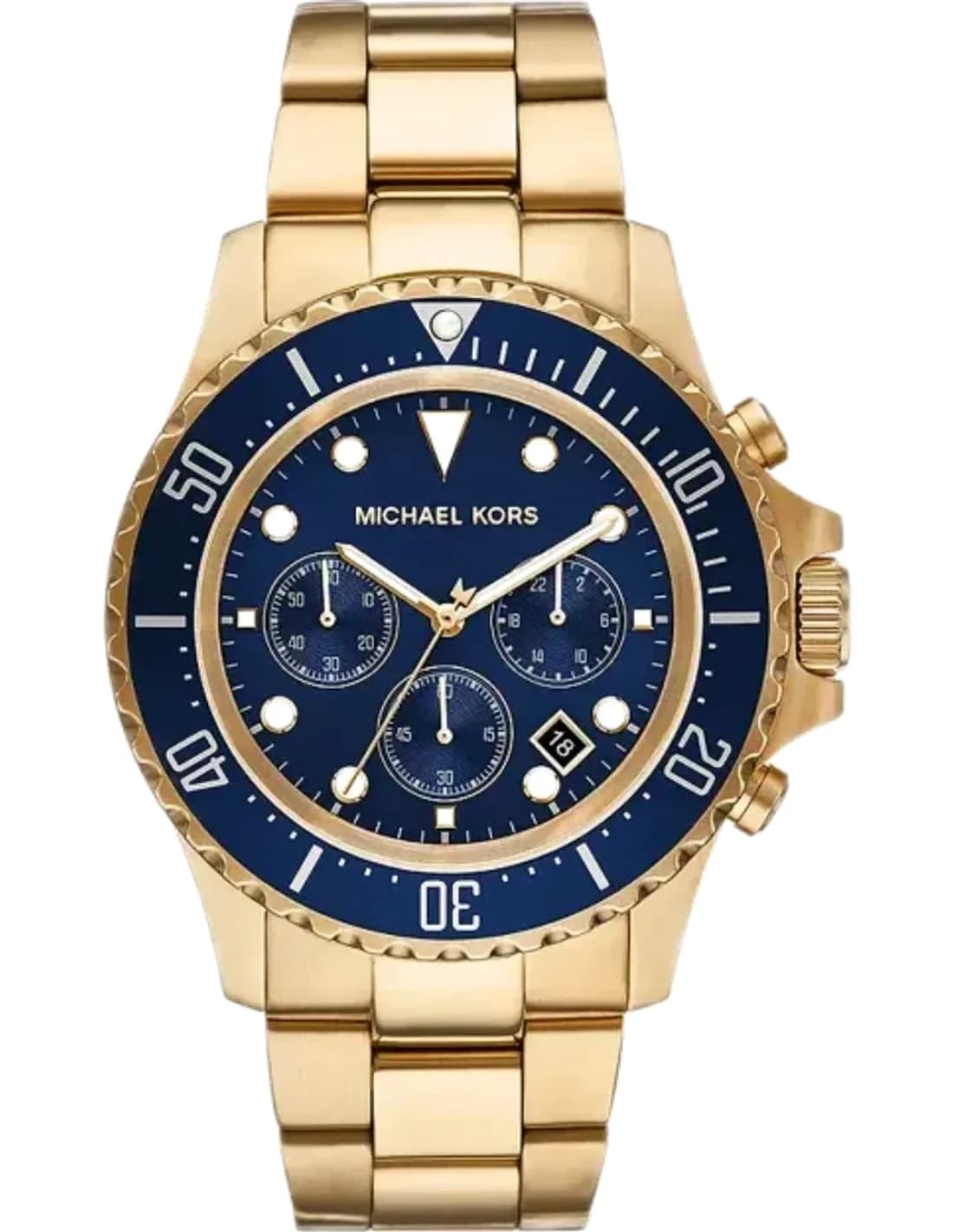 Montre Michael Kors Everest MK8978 chronographe à cadran bleu Bracelet doré