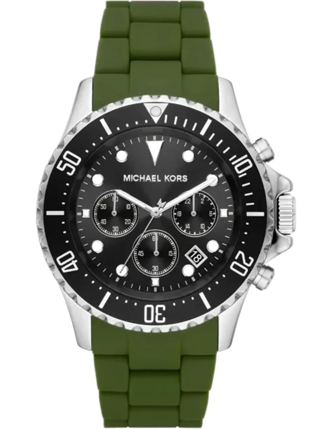 Montre Michael Kors Everest MK8981 chronographe à cadran noir Bracelet vert