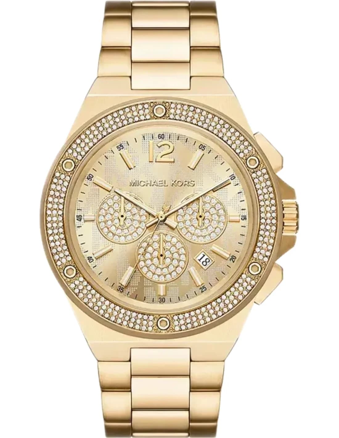 Montre Michael Kors Lennox MK8989 chronographe à cadran doré avec cristaux
