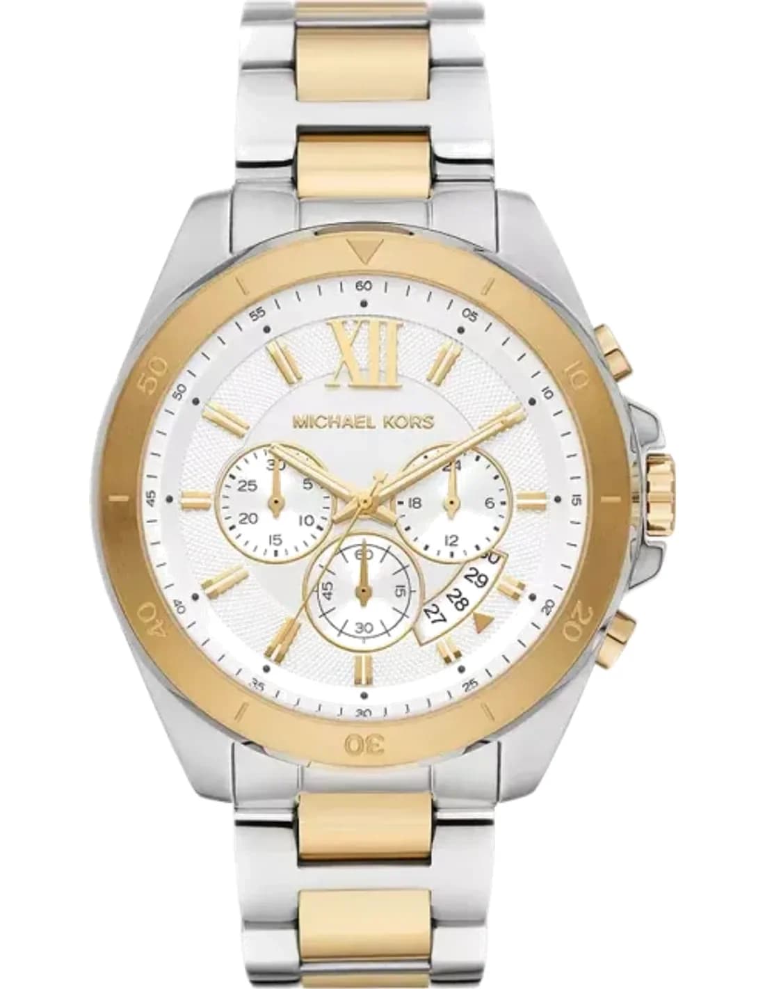Montre chronographe à cadran irisé Michael Kors Brecken MK9064 Bracelet Bicolore