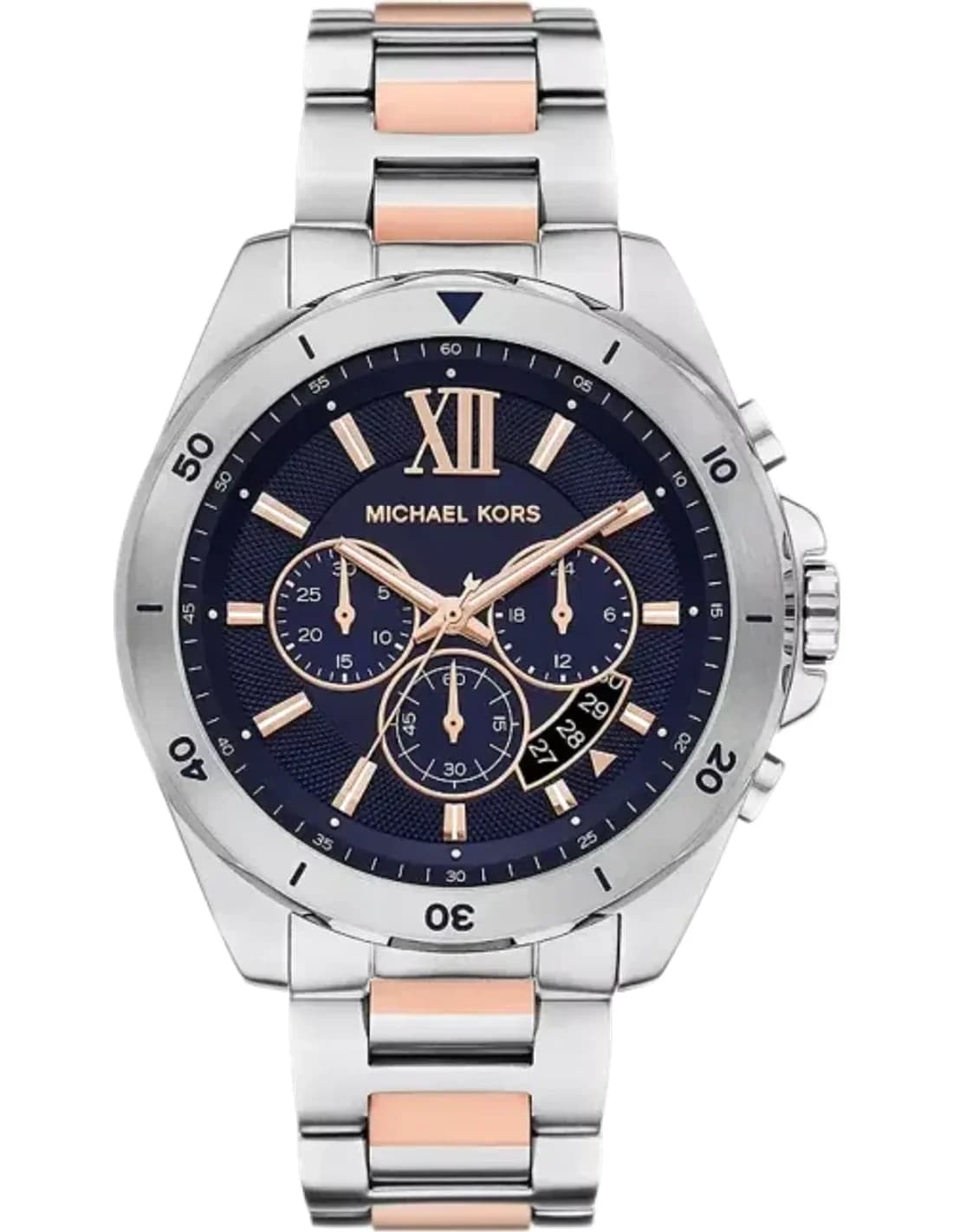 Montre chronographe Michael Kors Brecken MK9065 à cadran noir Bracelet Bicolore