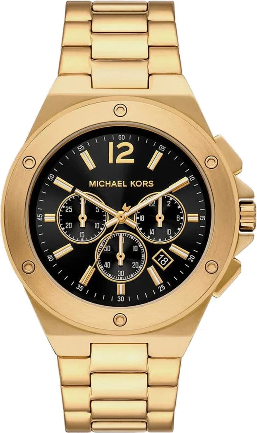 Montre Homme Michael Kors Lennox MKO1236 dorée bracelet maillons acier