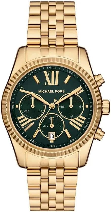 Montre Michael Kors Lexington MK4983 cadran vert bracelet acier doré