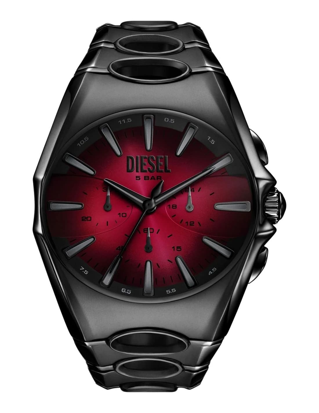 Montre Homme Diesel D-Curve DZ4696 cadran rouge bracelet acier