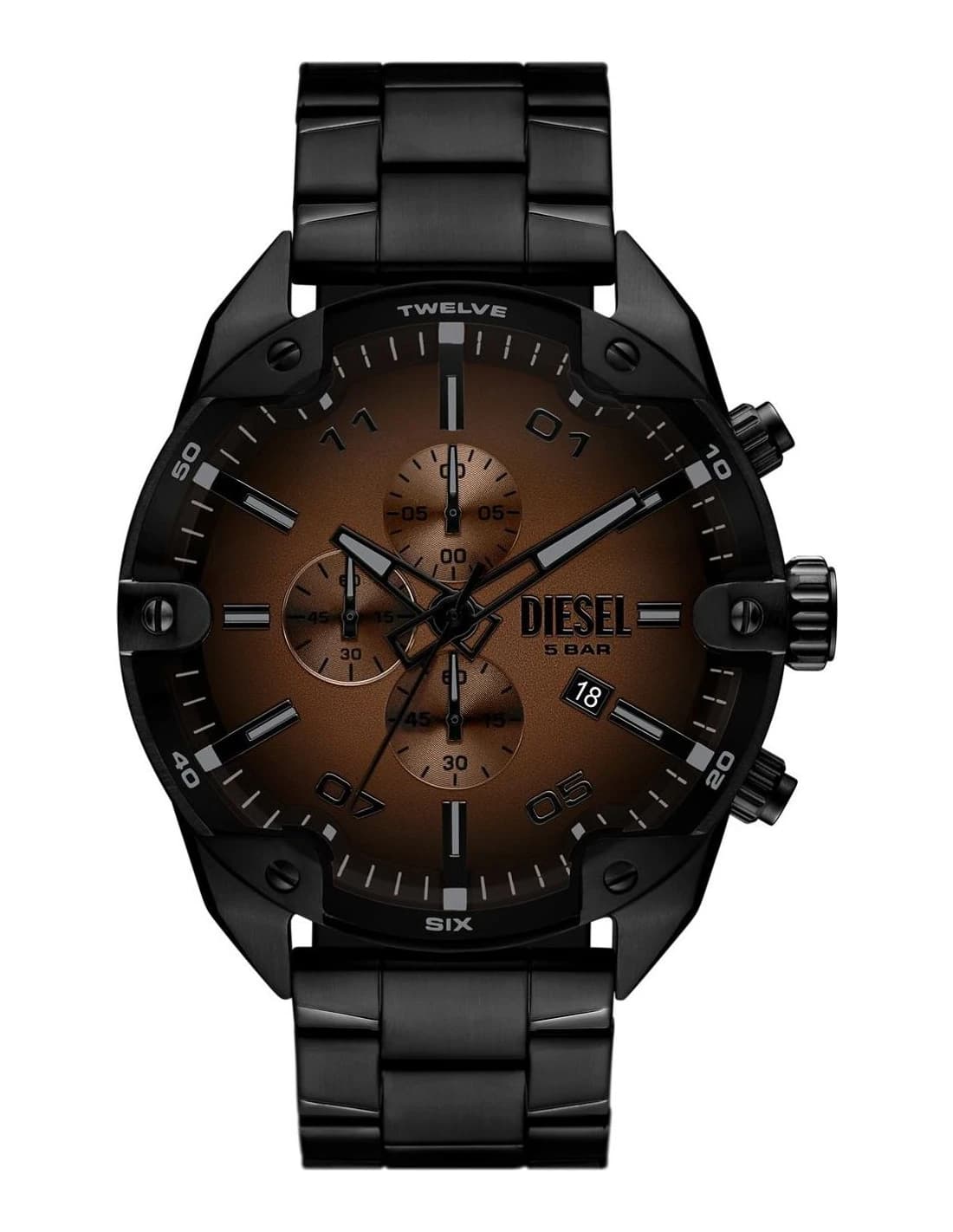 Montre Homme Diesel Spiked DZ4691 cadran noir bracelet acier