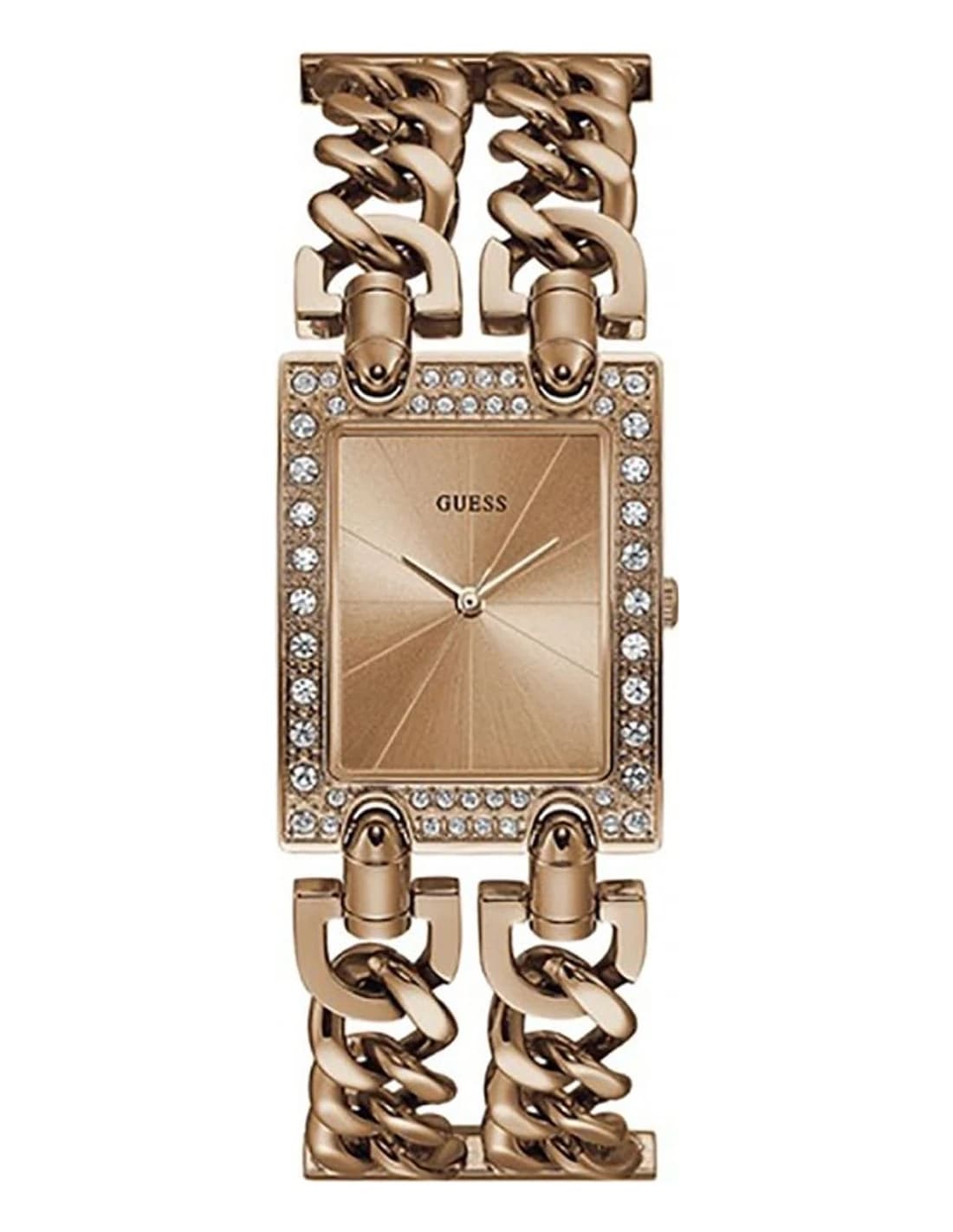 Montre Femme Guess Mod Heavy Metal W1121L3 or rose bracelet maille chaîne G-Link