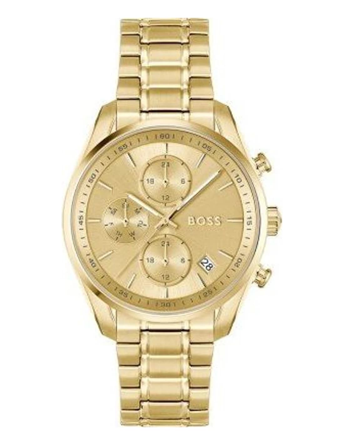 Montre Femme Hugo Boss Grand Tour 1502768 dorée bracelet maillons acier