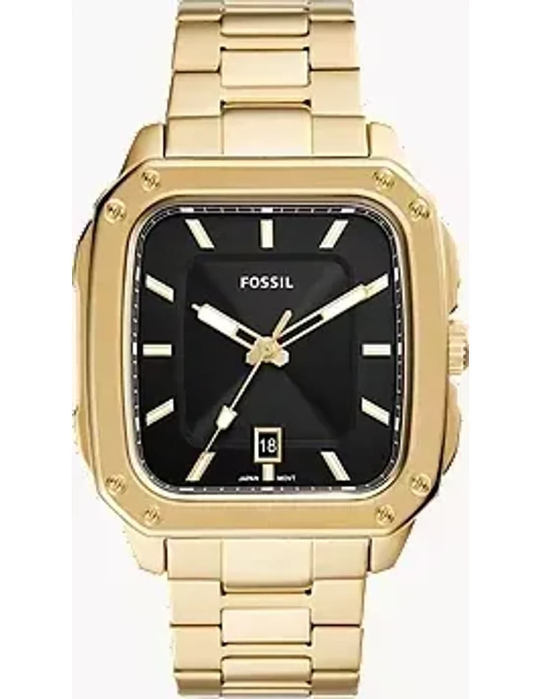 Montre Homme Fossil Inscription FS5932 cadran noir bracelet acier