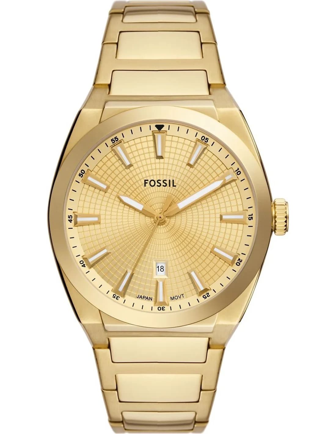 Montre Homme Fossil Everett FS5965 cadran doré bracelet acier