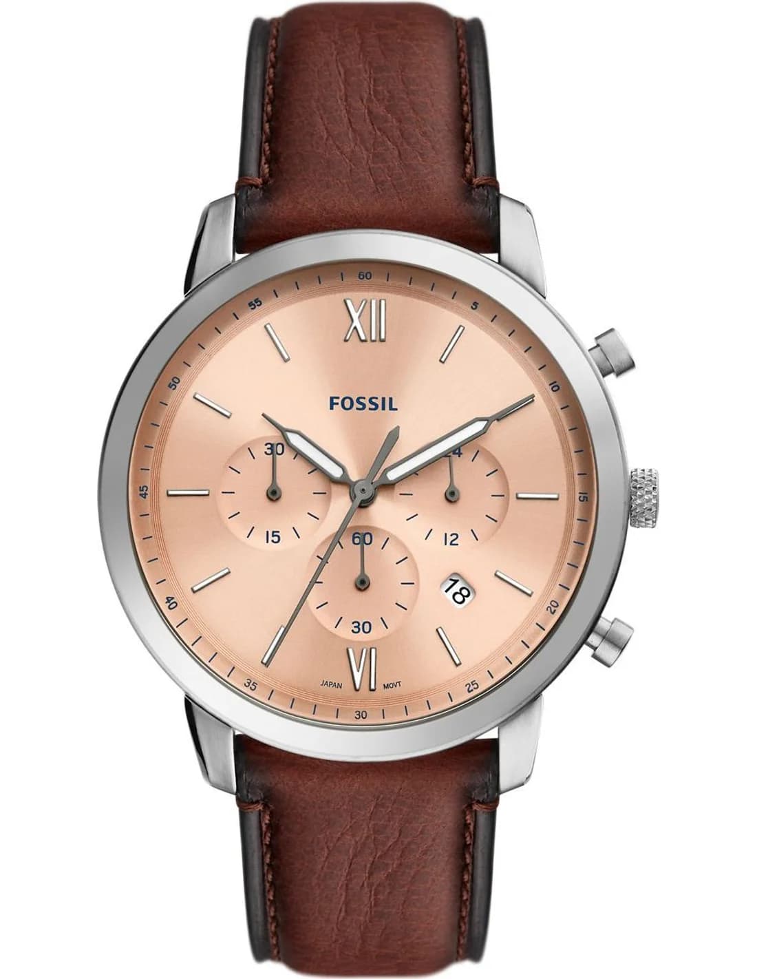 Montre Homme Fossil Neutra FS5982 cadran doré bracelet cuir