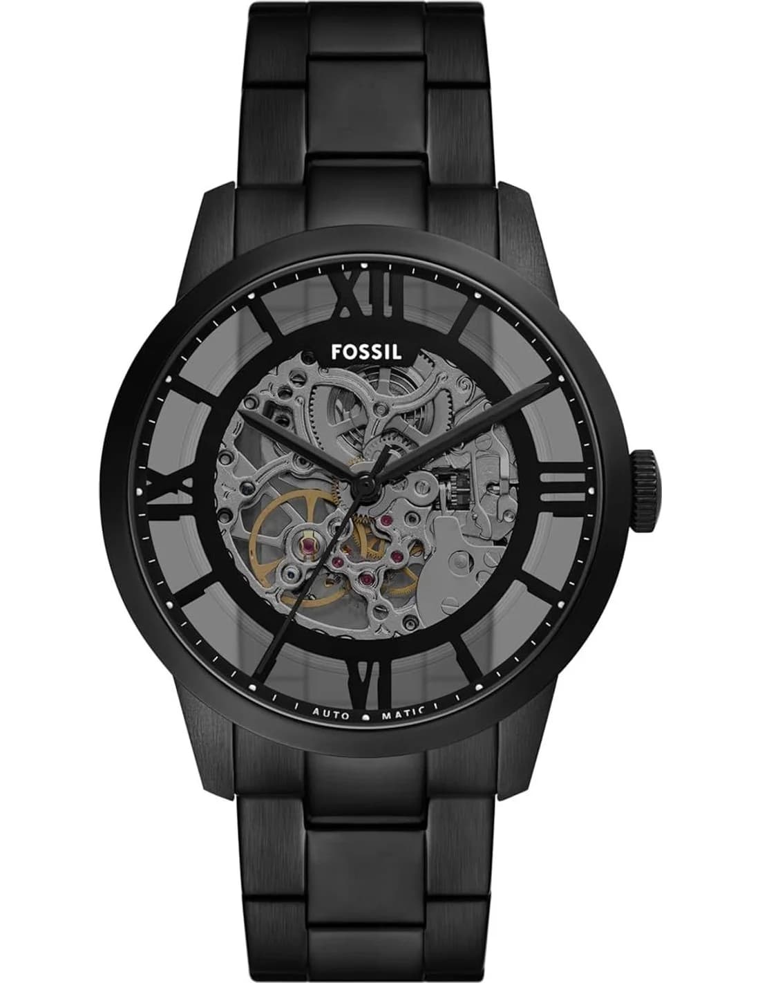 Montre Homme Fossil Townsman ME3269 cadran noir bracelet acier