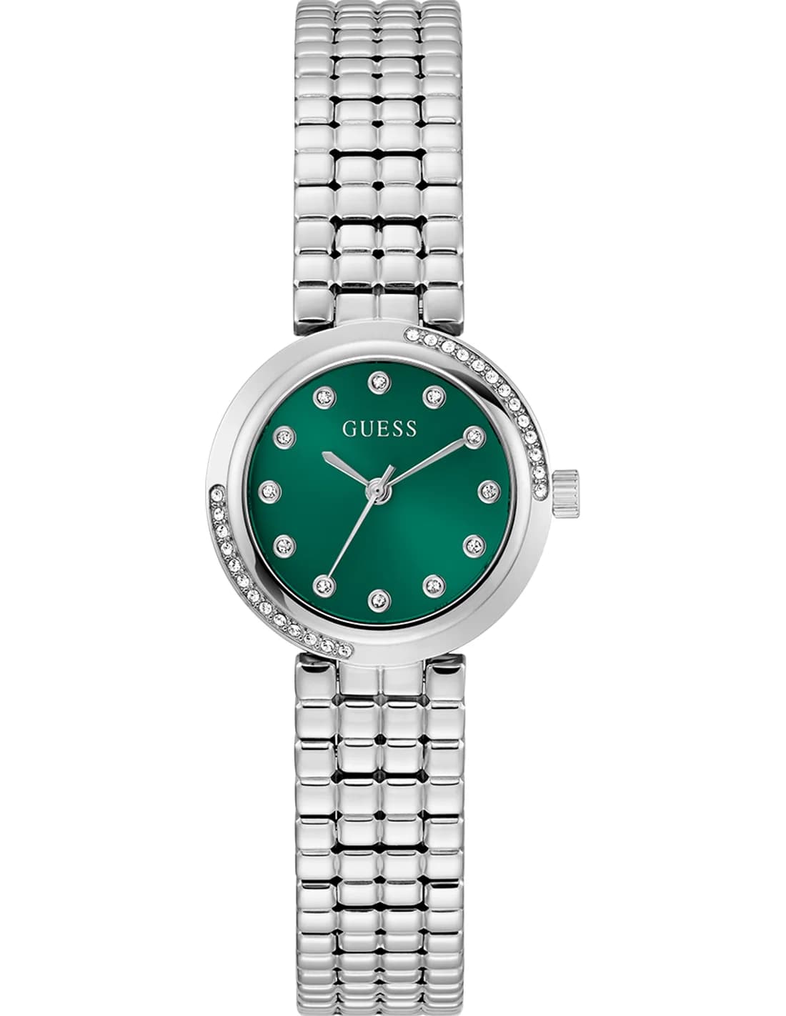Montre Femme Guess Clara GW0930L1 cadran vert bracelet acier argenté