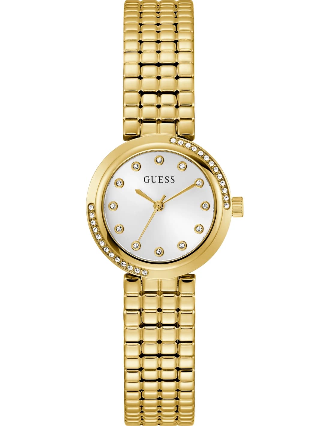 Montre Femme Guess Clara GW0930L2 cadran argenté bracelet acier doré