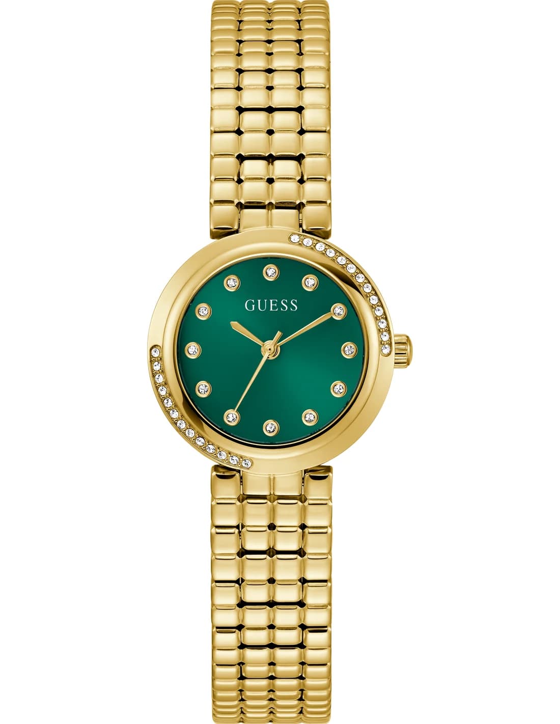 Montre Femme Guess Clara GW0930L6 cadran vert bracelet acier doré