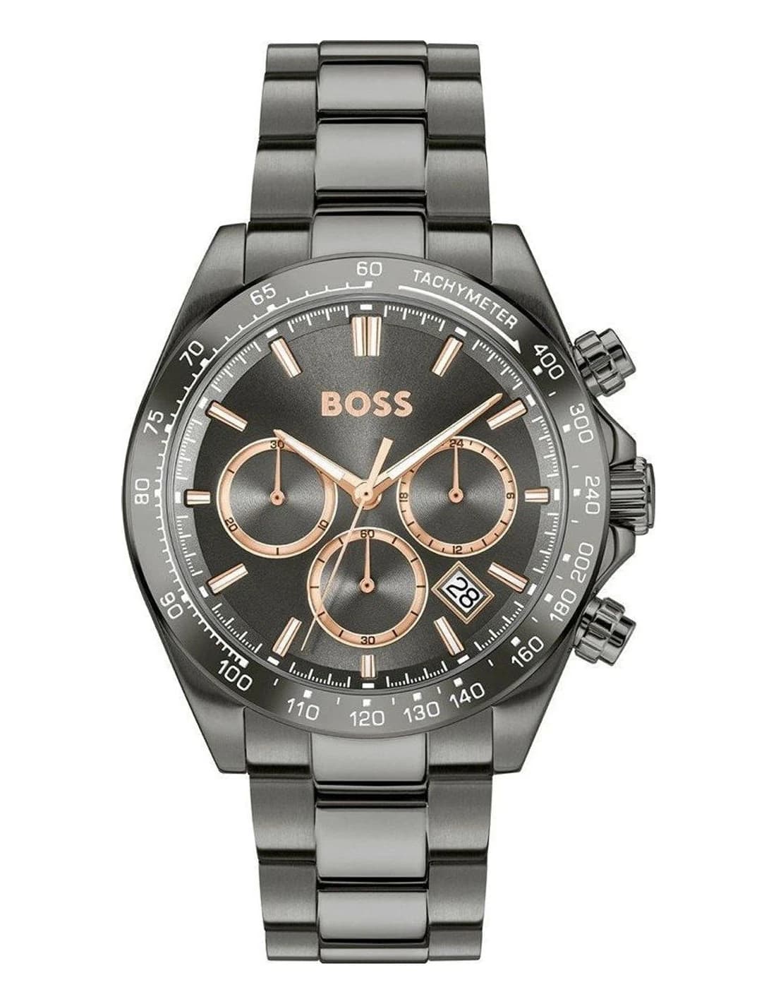 Montre Homme Hugo Boss Hero 2.0 1514299 gris gunmetal bracelet maillons acier