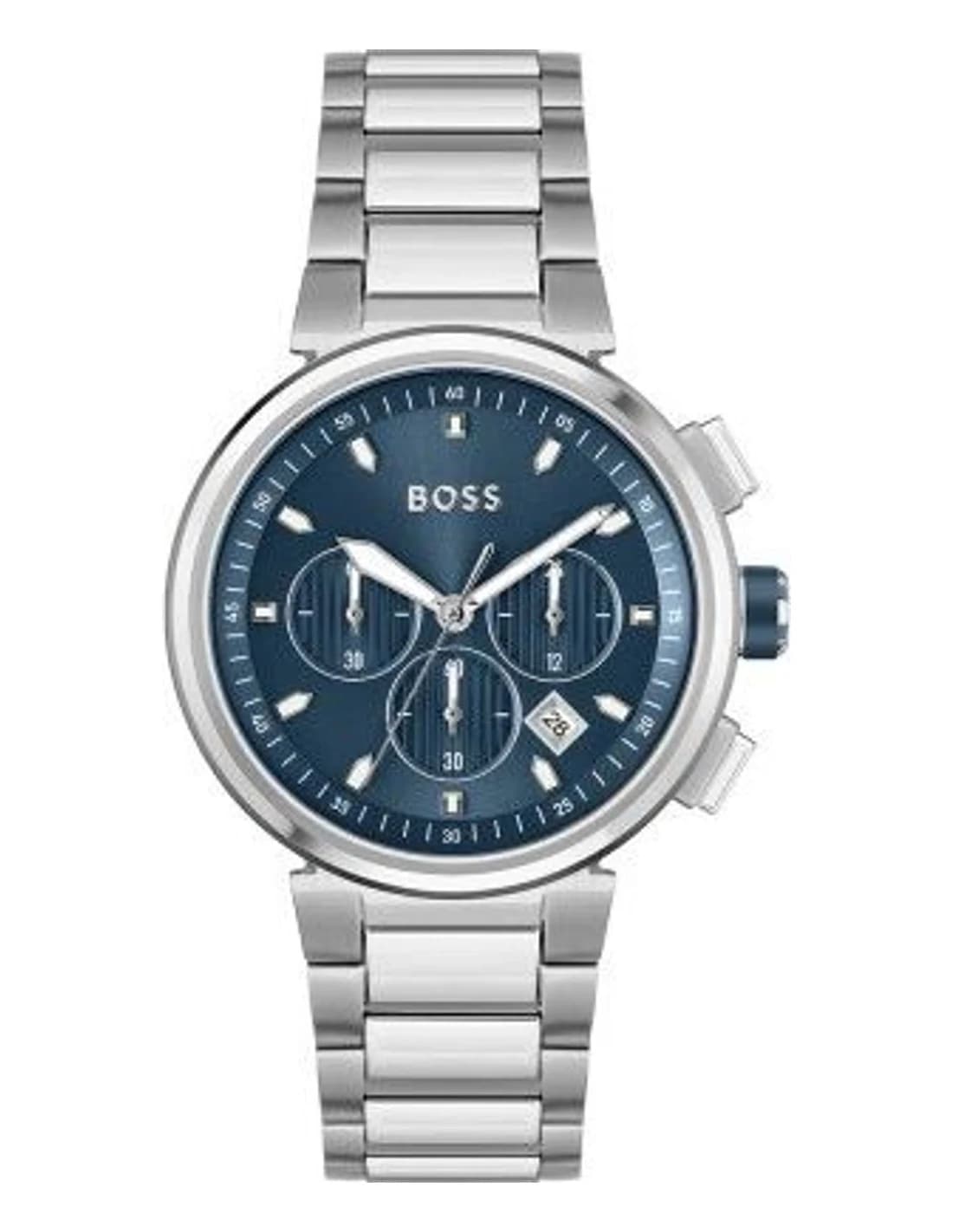 Montre Homme Hugo Boss One 1513999 argentée cadran bleu bracelet acier