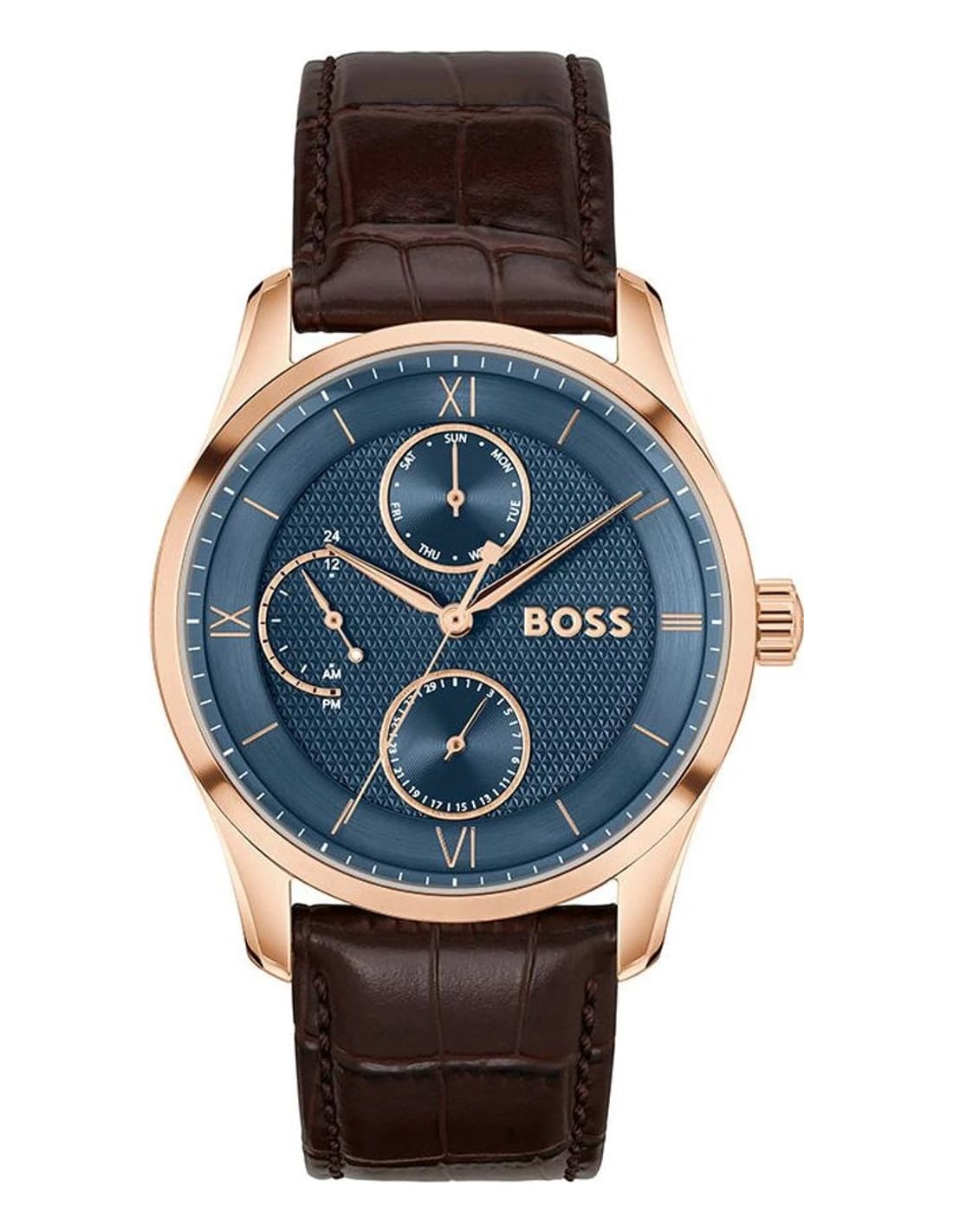 Montre Homme Hugo Boss Principle Master 1514273 or rose bracelet cuir