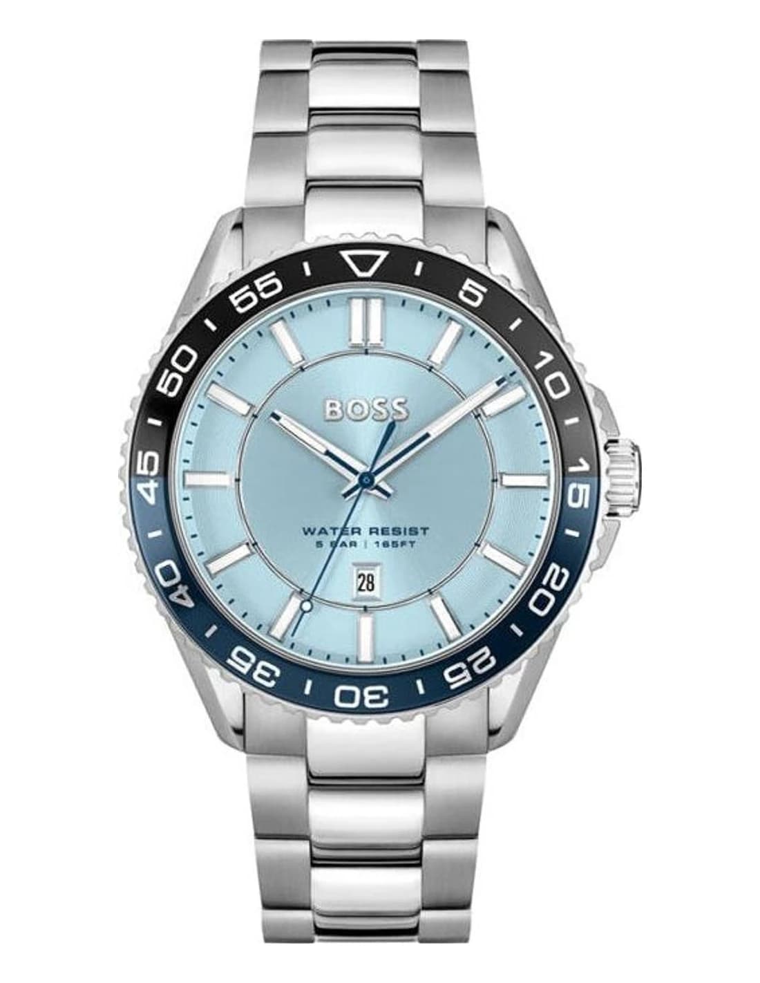 Montre Homme Hugo Boss Runner 1514207 argentée bracelet Maillons acier