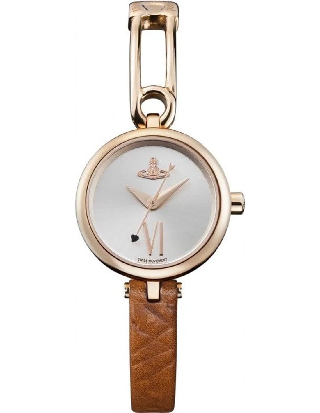 Montre Femme Vivienne Westwood Soho VV200RSBR cadran argent bracelet cuir