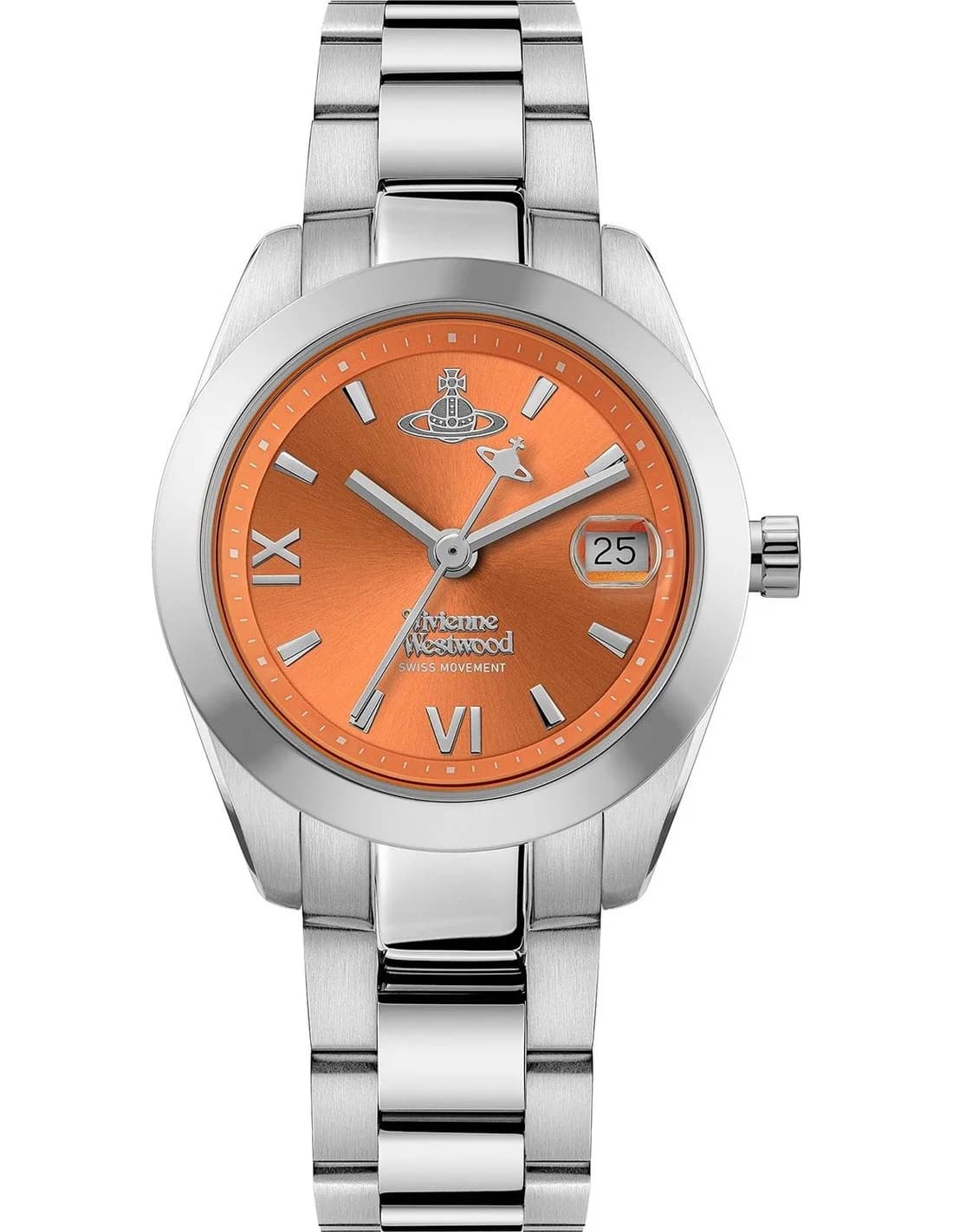 Montre Femme Vivienne Westwood Fenchurch VV292ORSL cadran orange bracelet acier