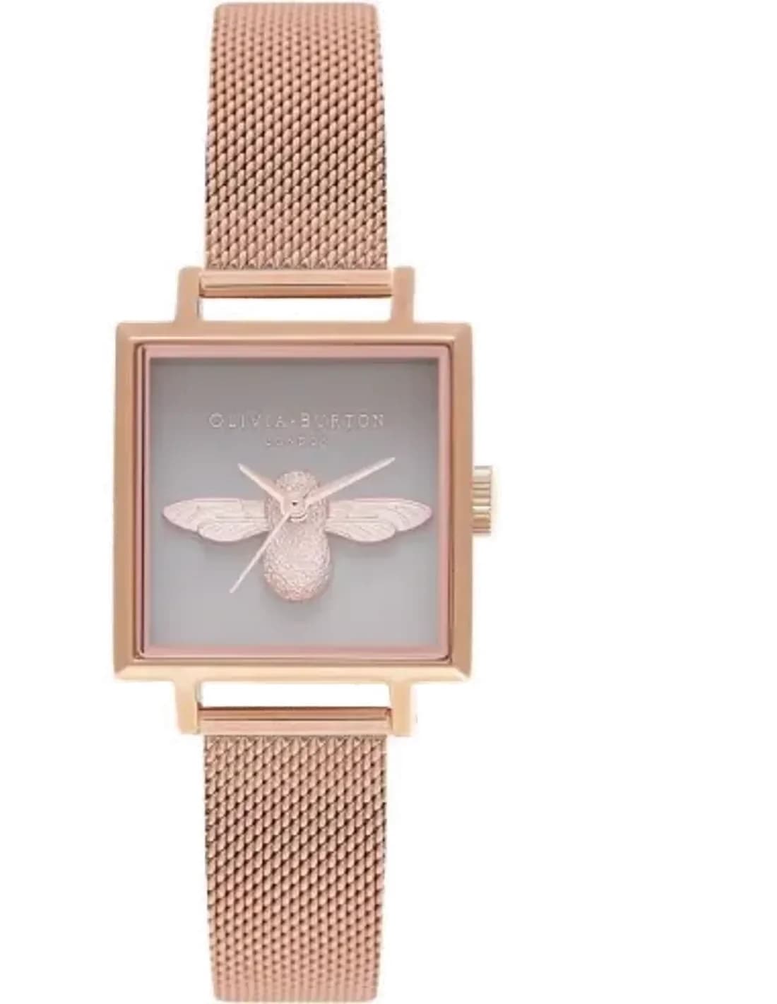 Montre Olivia Burton Abeille 3D OB16AM132 bracelet maille milanaise cadran caré