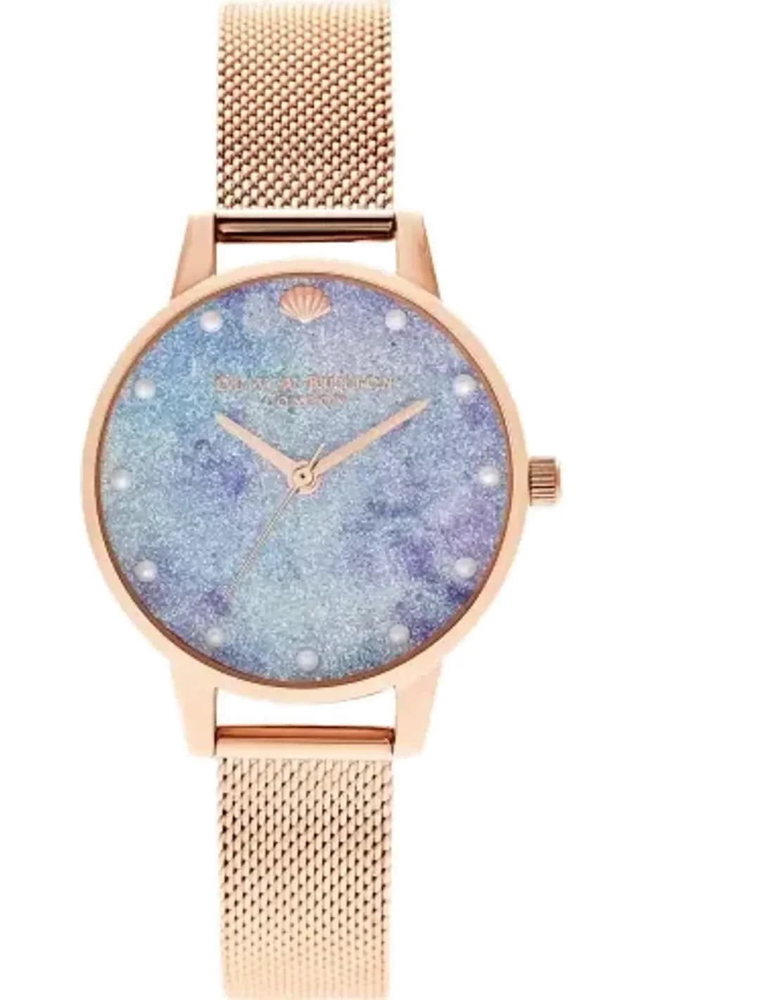 Montre Olivia Burton OB16US44 Deep Sea Cadran Pailleté Acier Or Rose