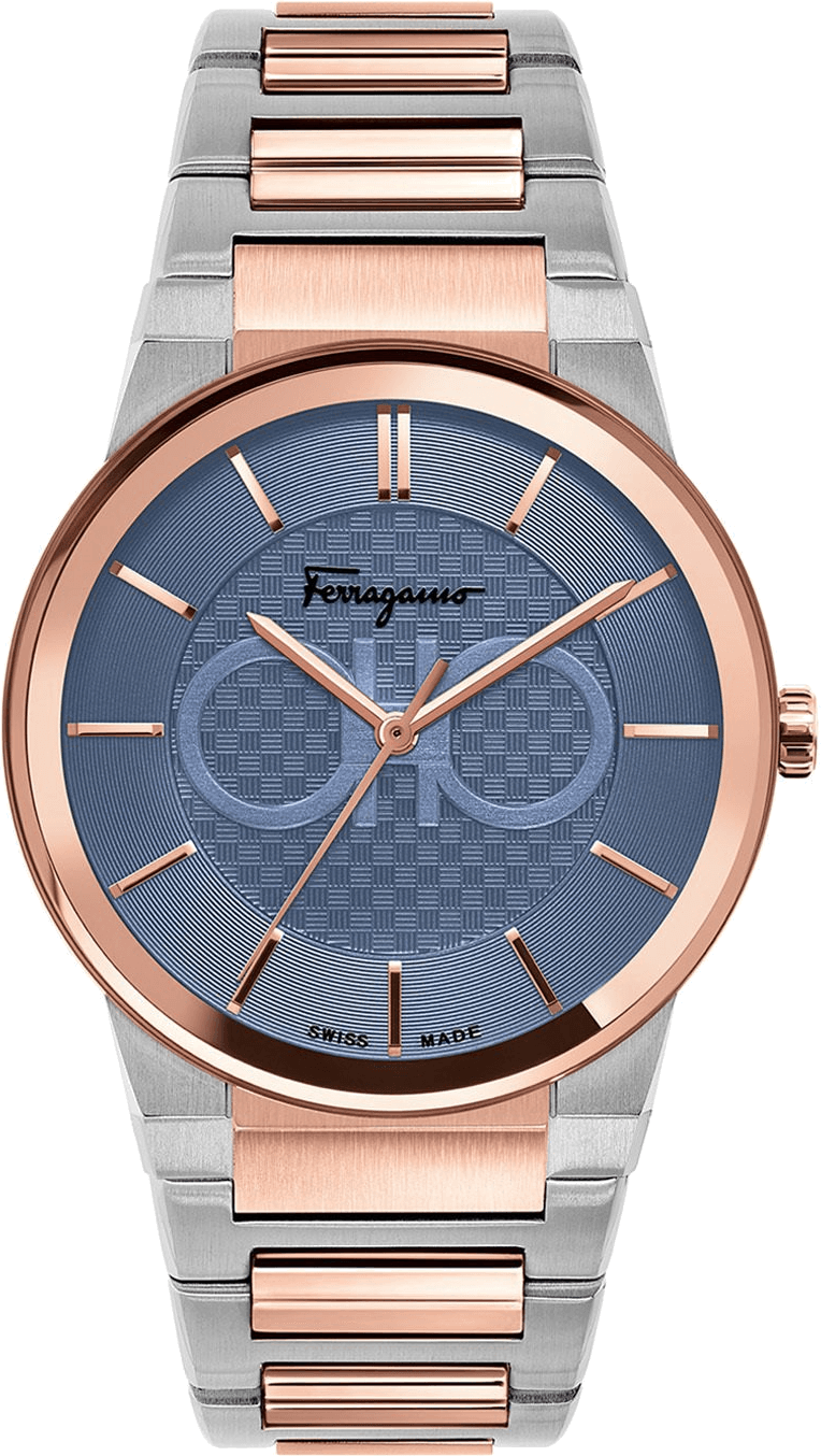 Montre Salvatore Ferragamo SFHP00720 Acier Bicolore Cadran Bleu