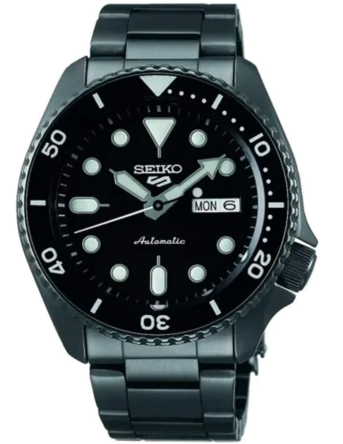 Montre Seiko SRPD65K1 Automatique en Acier PVD Noir et Bracelet Acier