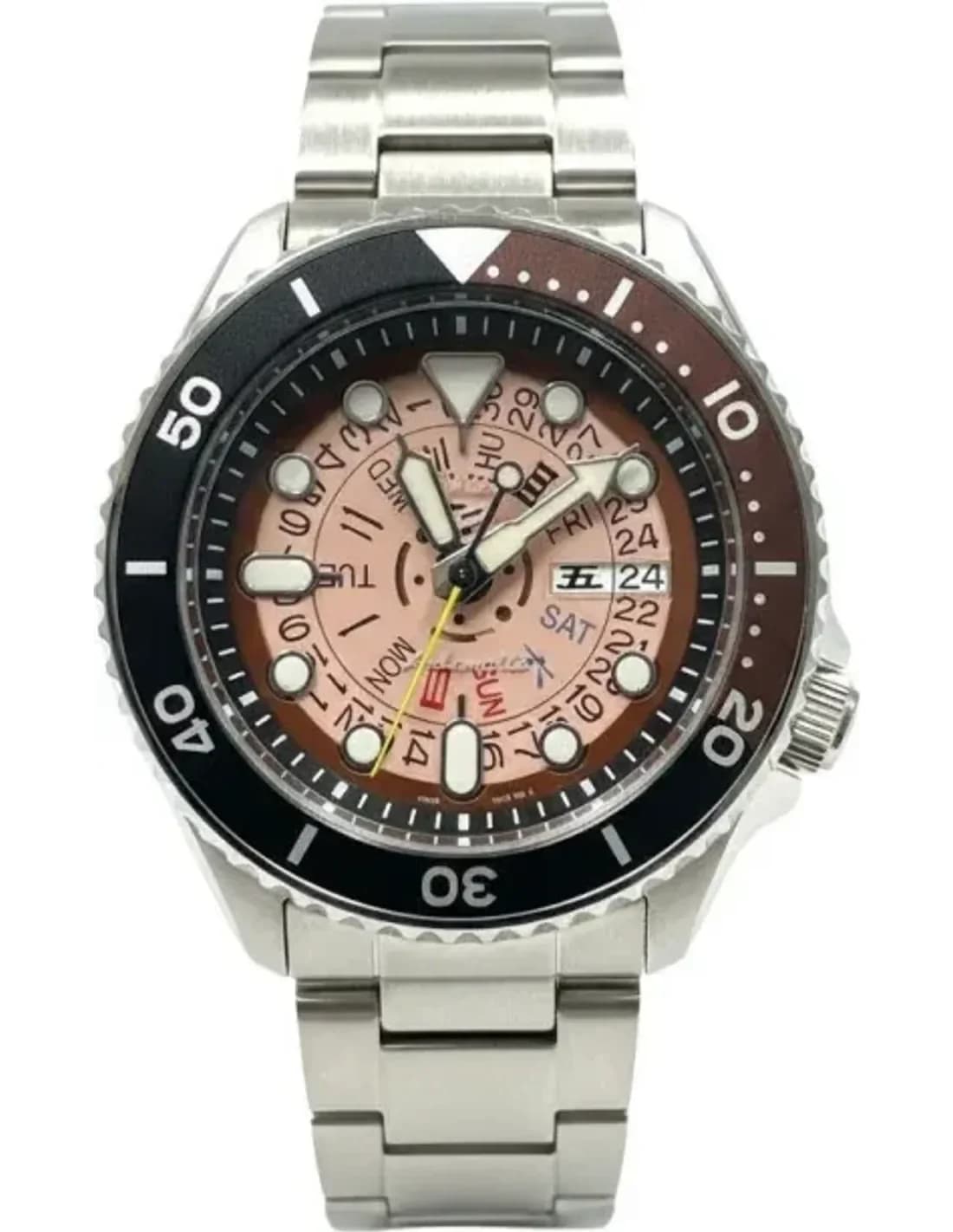 Montre Seiko SRPJ47PK Automatique Cadran Rose Métallisé et Acier