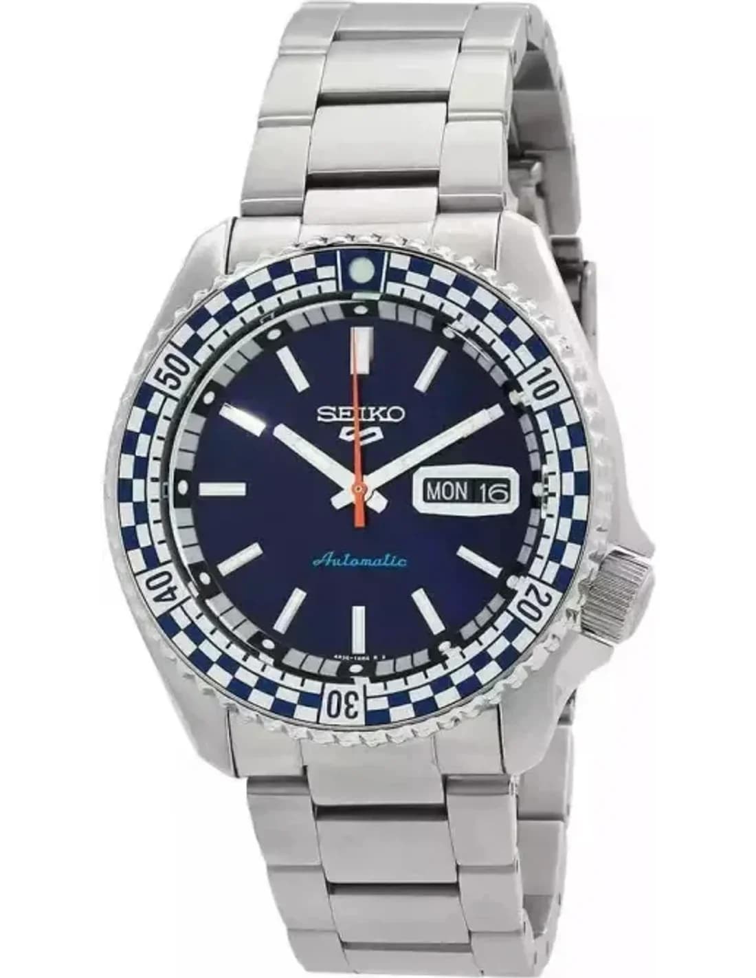 Montre Seiko SRPK65K1 Automatique Acier Cadran Bleu Checker Flag
