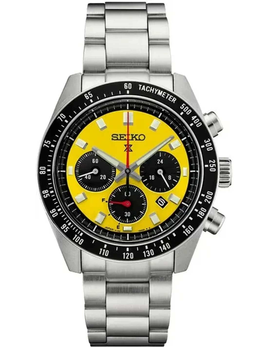 Montre Seiko SSC929 Solaire Chronographe Acier Cadran Jaune