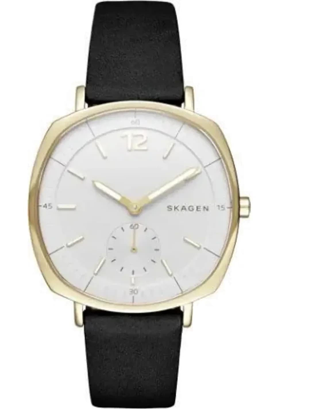 Montre Skagen SKW2404 Cadran Coussin Or et Cuir Noir