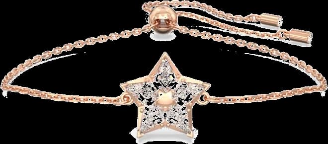 Bracelet Swarovski Stella 5645460 ajustable bracelet plaqué or rose étoile cristaux blancs