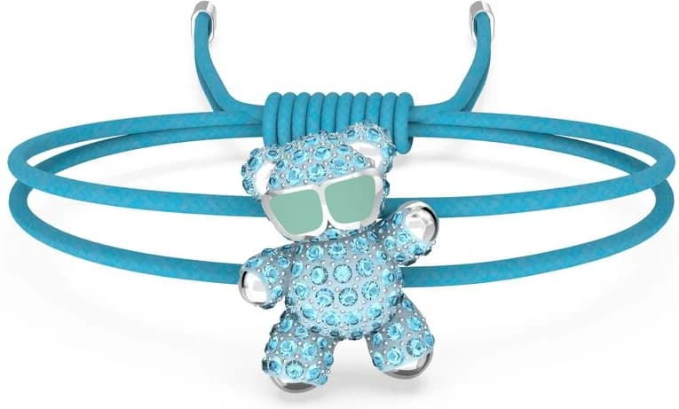 Bracelet Swarovski Teddy Bleu Rhodié incrusté de cristaux