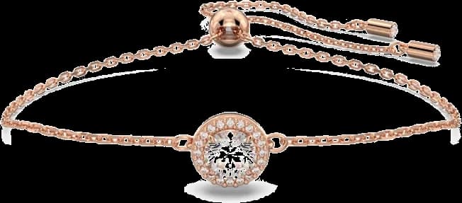 Bracelet Swarovski Constella 5636273 taille ronde pavé blanc plaqué or rose