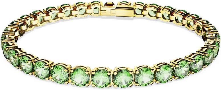Bracelet Swarovski Matrix Tennis 5658849 taille ronde vert doré