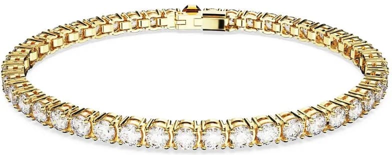 Bracelet Swarovski Matrix Tennis Taille ronde Plaqué or blanc