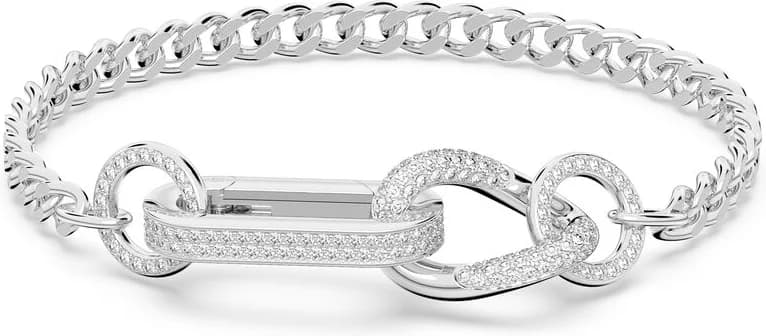Bracelet Swarovski Dextera Pavé Maillons Mixtes Plaqué Rhodium Blanc