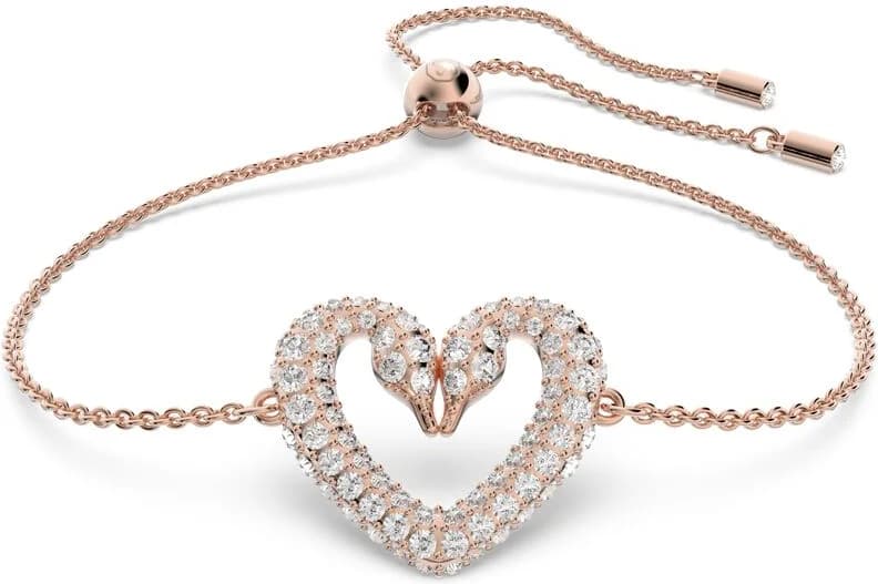 Bracelet Swarovski Una Coeur Petit Blanc Plaqué or rose