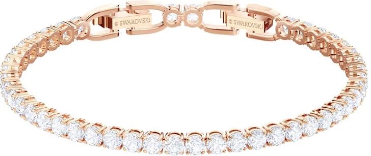 Bracelet Swarovski Tennis 5464948 Blanc Plaqué Or Rose