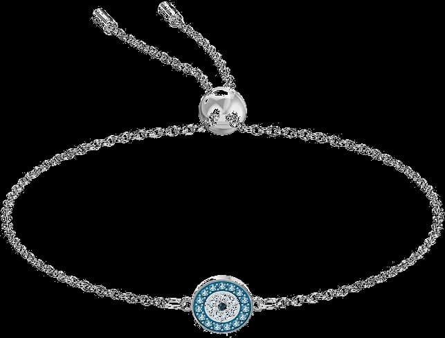 Bracelet Swarovski Luckily Evil Eye 5468920 en métal rhodié et cristaux bleus