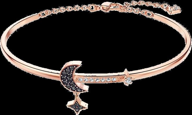 Bracelet jonc ajustable Swarovski 5429729 Duo Moon medium plaqué or rose