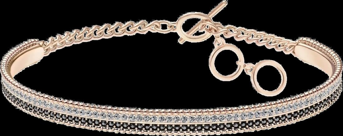 Bracelet jonc ajustable Swarovski Lollypop 5367827 plaqué or rose