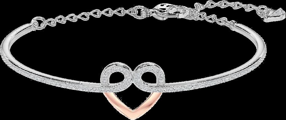 Bracelet jonc ajustable Swarovski My Hero 5490501 plaqué or rose cristaux blancs