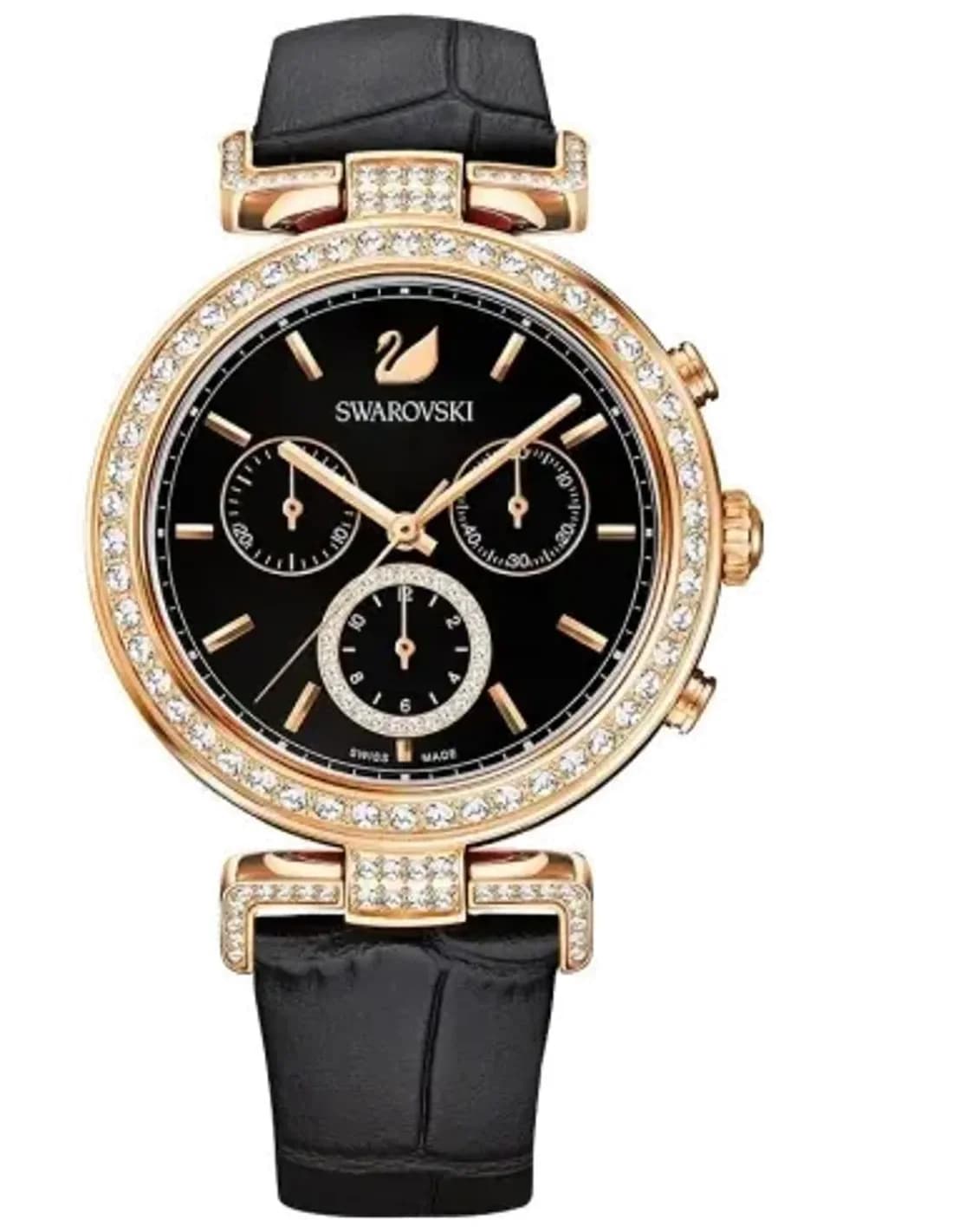 Montre Femme Swarovski Era Journey 5295320 Bracelet en cuir noir