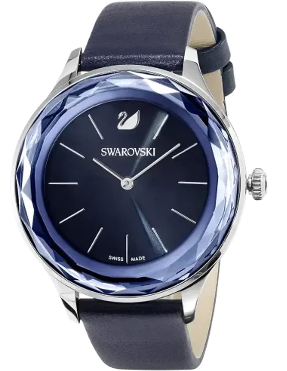 Montre Swarovski Octea Lux 5295349 cadran bleu bracelet en cuir