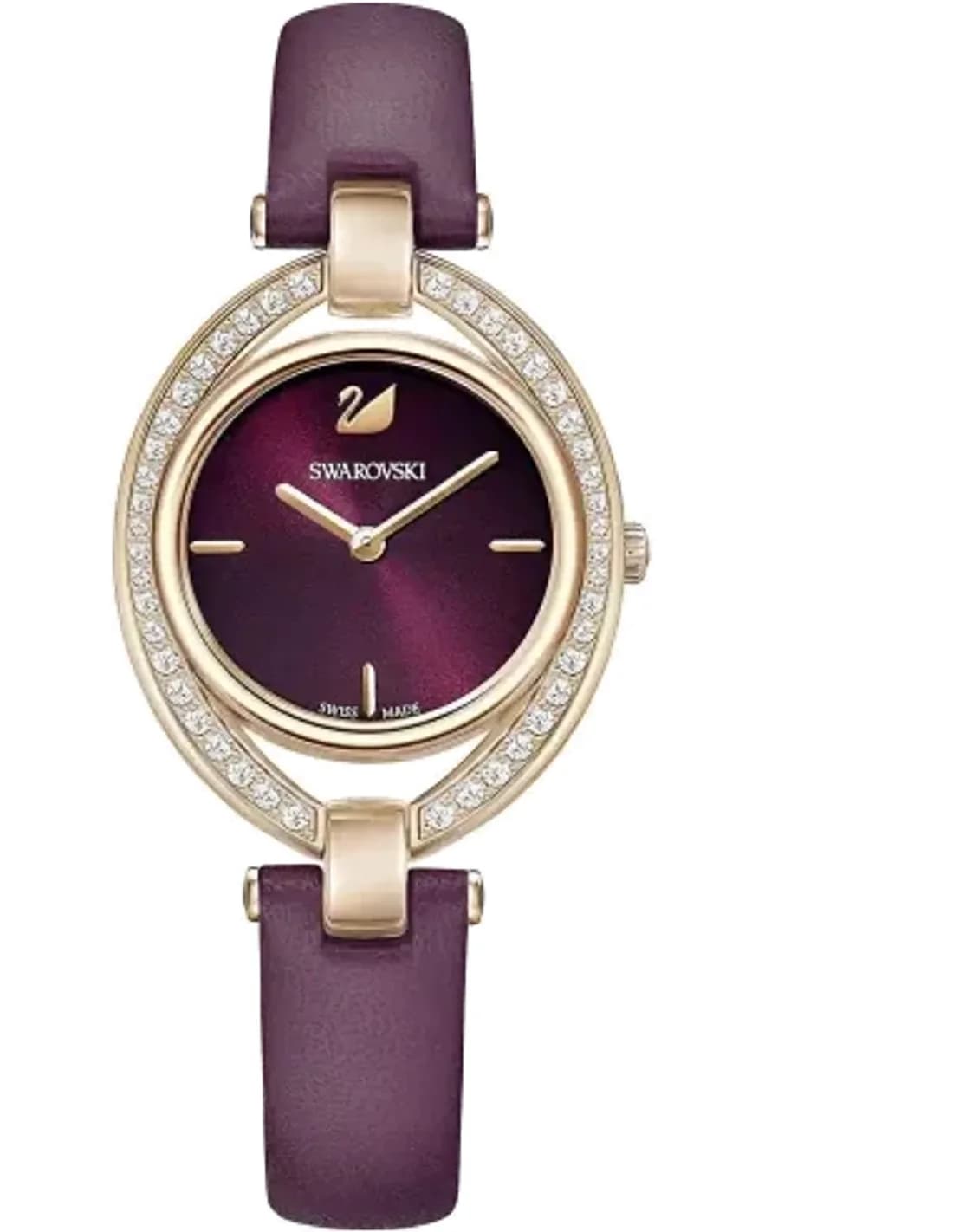 Montre Swarovski Stella 5376839 Bordeaux bracelet en cuir de veau