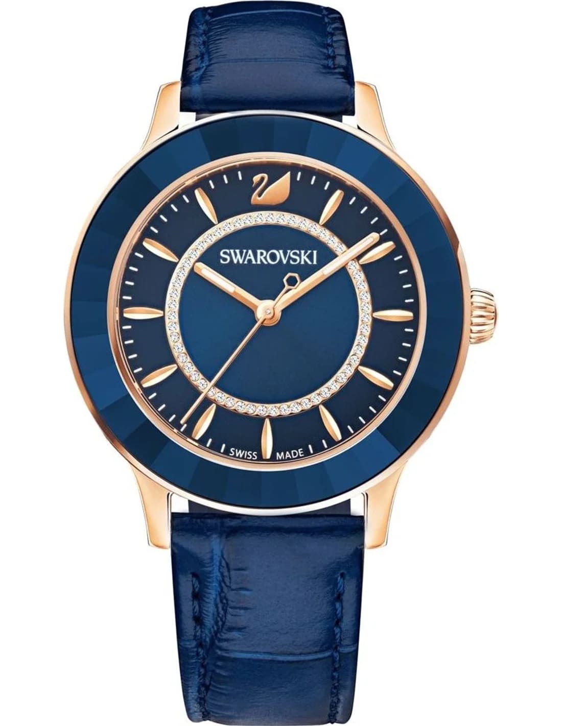Montre femme Swarovski Octea Lux 5414413 avec bracelet en cuir bleu